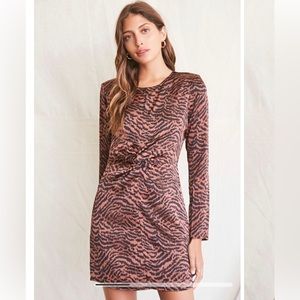 Tiger Print Satin Dress